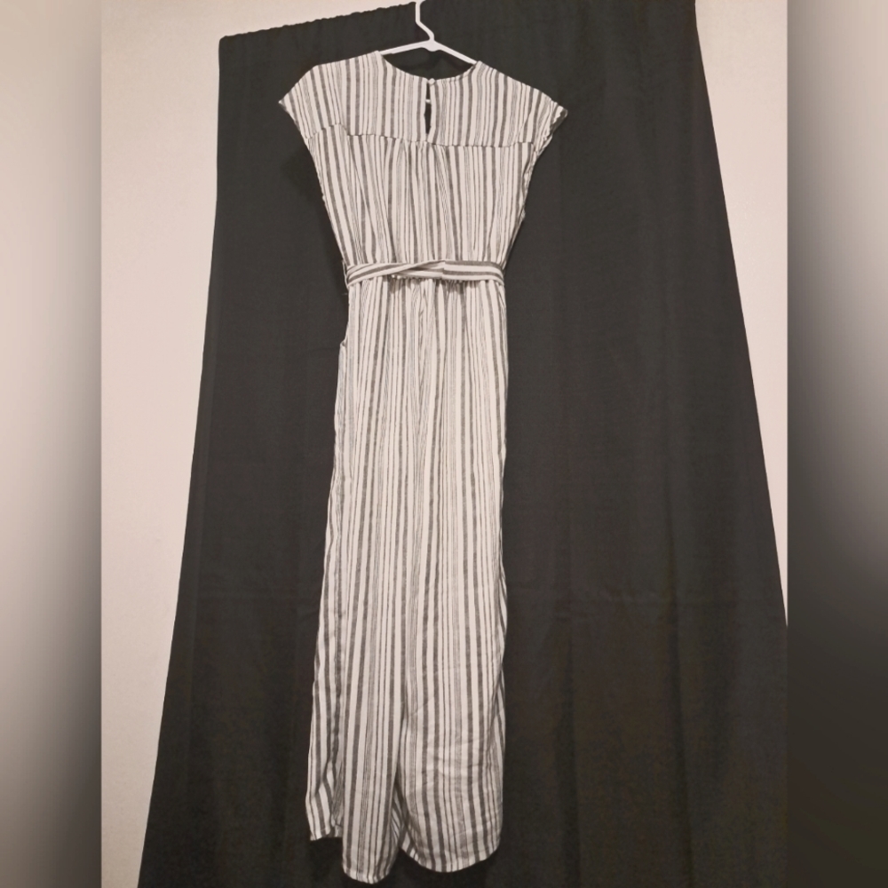 Woman's Jumpsuit White Striped